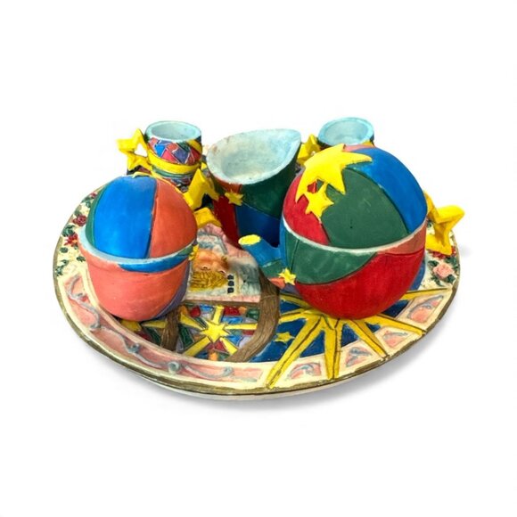 Twinkle Little Star Ceramic Tea Set By Youngs Inc. 1996 With Hand-Painted Design - Picture 3 of 6